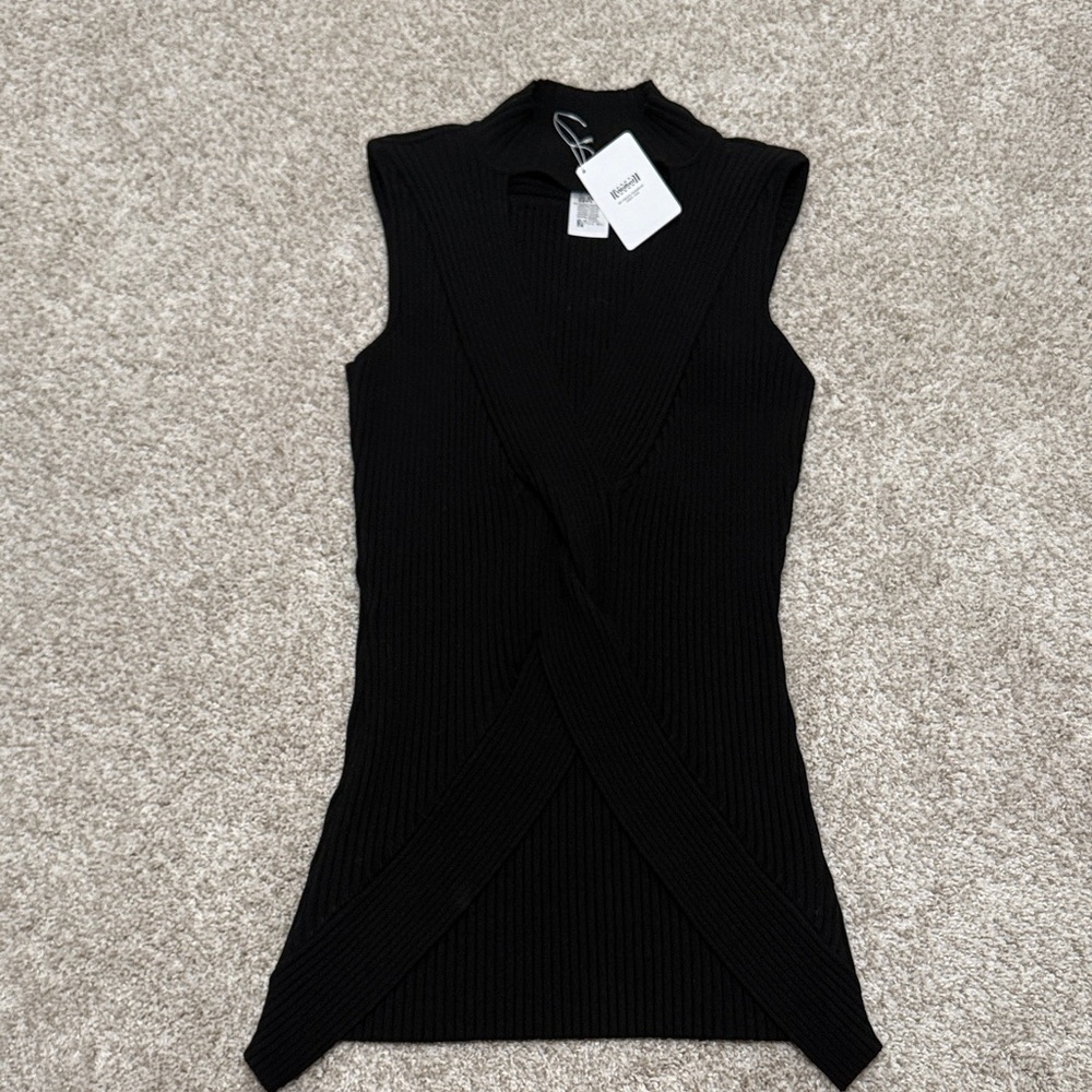 Wolford Black wool front twist vest